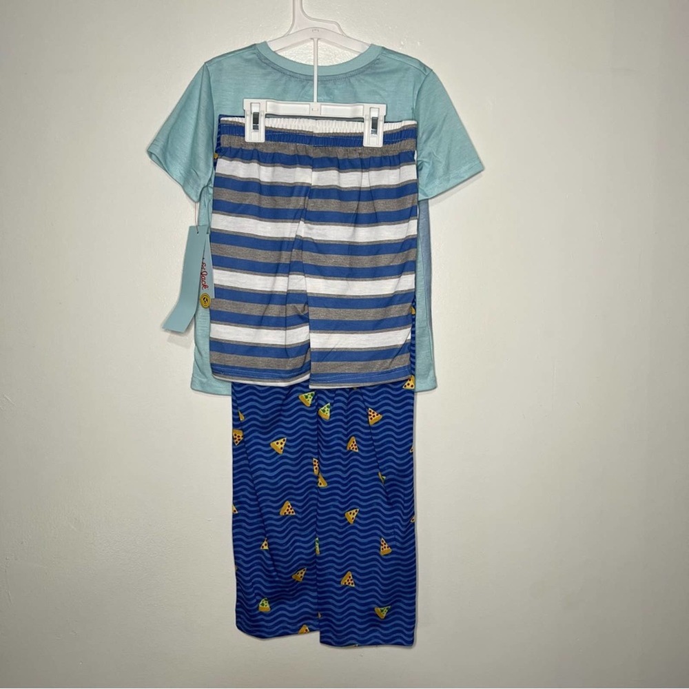 Cat & Jack Boys' 3pc "Great Pizza Shark" Pajama Set Blue NWT SZ M - Picture 3 of 4